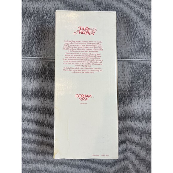 VTG‎ NWT GORHAM Dolls of the Month 1990 Porcelain Miss December 15" Tall RARE - Picture 3 of 9